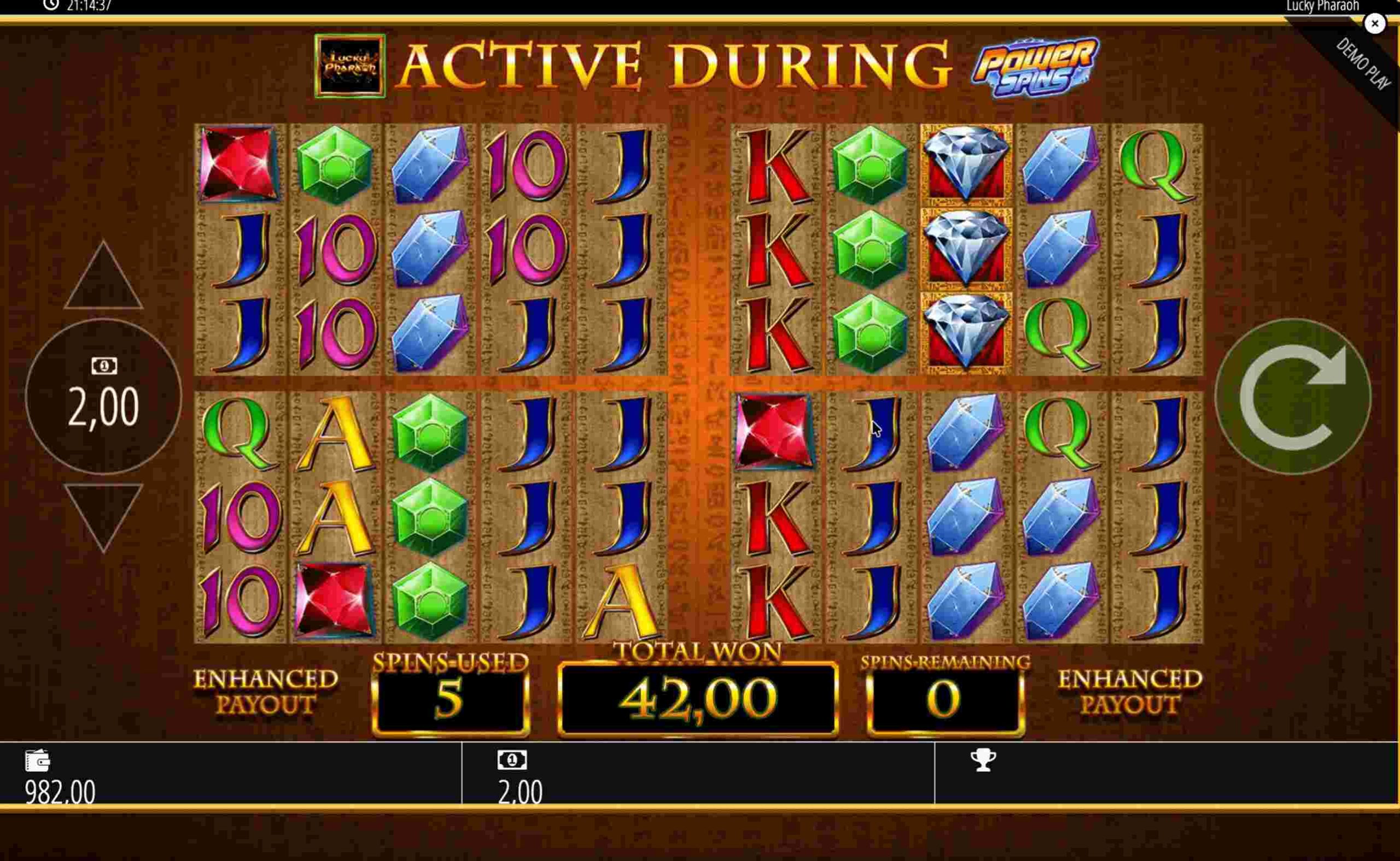 Lucky Pharaoh Ende der Power Spins – Gesamtergebnis 42 € Lucky Pharaoh Ende der Power Spins – Gesamtergebnis 42 €