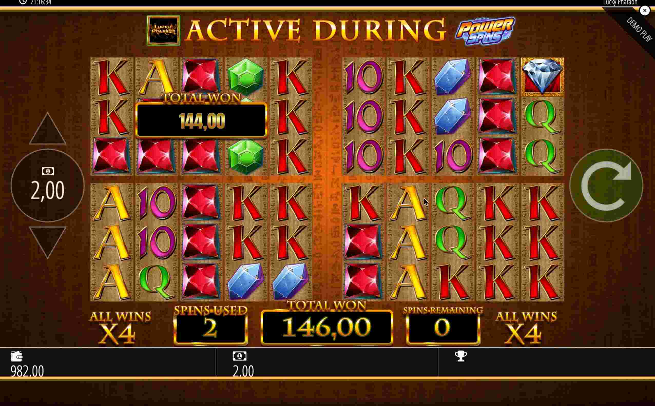Lucky Pharaoh Power Spins Gesamtsumme 178 € bei ×4 Multiplikator Lucky Pharaoh Power Spins Gesamtsumme 178 € bei ×4 Multiplikator