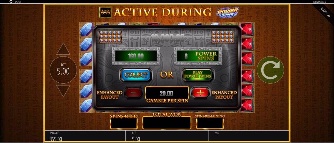 Lucky Pharaoh Power Spins nach 160 € Gewinn